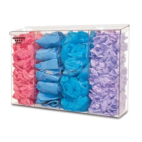 Top Dispensing Bulk Dispenser, Quad • Tall • PETG • 24.89"W x 5.79"D x 17"H