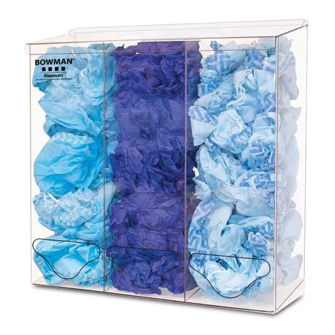 Top & Front Dispensing Bulk Dispenser, Triple • Tall • PETG • 18.4"W x 5.77"D x 17.08"H