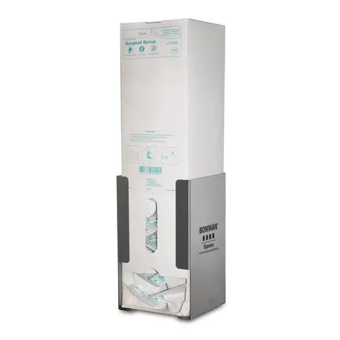 Bowman Stainless Surgical Hand/Nail Brush Dispenser • 5.31"W x 5.31"D x 9.03"H