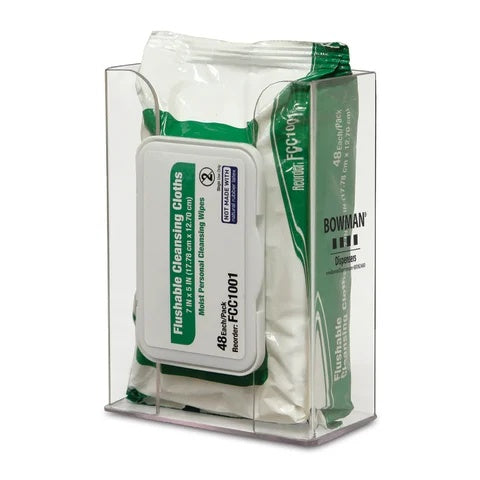 Bowman Short Thick Personal Wipe Dispenser Short, Thick • 4.45"W x 2.2"D x 6.1"H