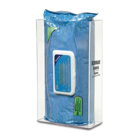 Bowman PETG Tall, Thick Personal Wipe Dispenser • 6.2"W x 2.2"D x 10.35"H