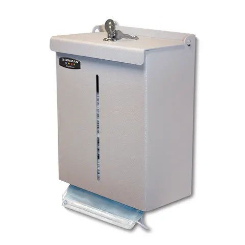 Short Locking Bulk Face Mask Dispenser, ABS • Beige