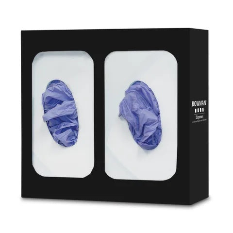 Bowman Black Stainless Glove Box Dispenser, Double • 10.6"W x 3.82"D x 10.03"H