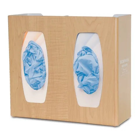 Double Glove Box Dispenser • 11.38"W x 4"D x 10.13"H, Maple