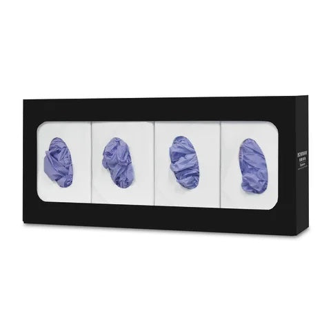 Bowman Black Stainless Glove Box Dispenser, Quad • 22.32"W x 3.81"D x 9.99"H