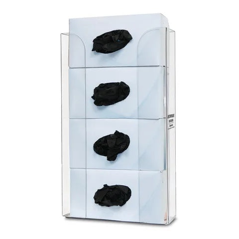 Bowman PETG Top Loading Glove Box Dispenser, Quad • 10.45"W x 3.7"D x 19.1"H