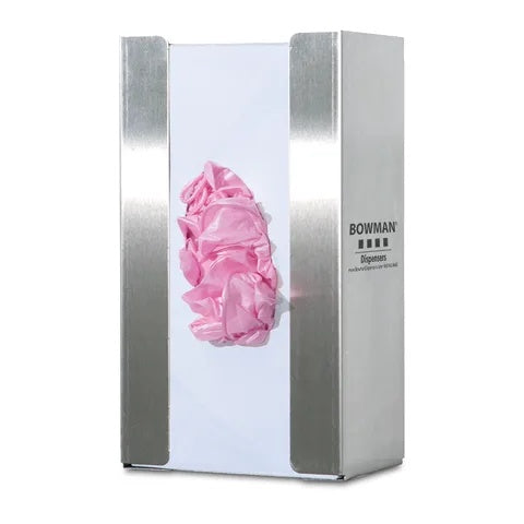 Bowman Stainless Steel Glove Box Dispenser, Single • 5.6"W x 3.8"D x 9.96"H