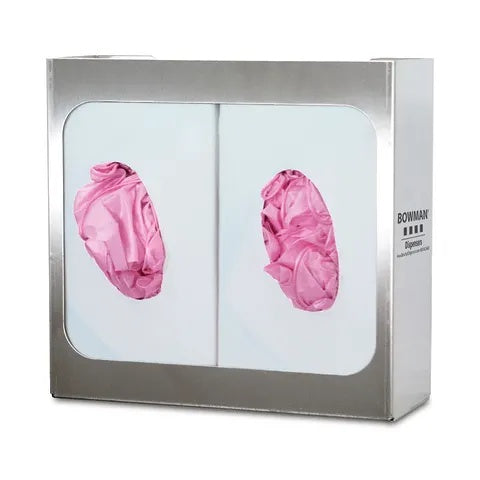Bowman Stainless Steel Glove Box Dispenser, Double • 10.56"W x 3.82"D x 10.04"H