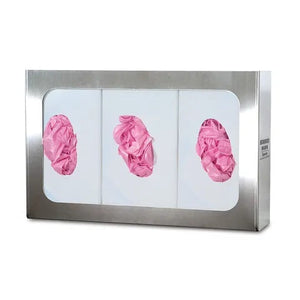 Bowman Stainless Steel Glove Box Dispenser, Triple • 15.82"W x 3.79"D x 10.04"H