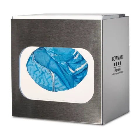 Bouffant Cap/Shoe Cover Dispenser, Stainless • 10.37"W x 6.84"D x 10.35"H