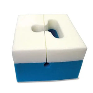 Head Rests with ET Slit and Memory Foam Layer • 9"W x 11"L x 6"H • 5"W x 6.75"L Cut-Out