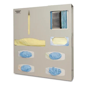 Bowman Aluminum Quad Glove Isolation Station • 22.75"W x 4.58"D x 25.63"H