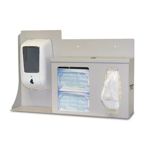 Bowman Single-Lock Touchless Hygiene Center, Steel • Beige • No Sign