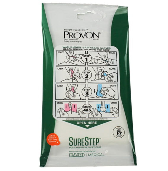 BARD FOLEY CARE WIPES, 7.9 X 7.9 IN