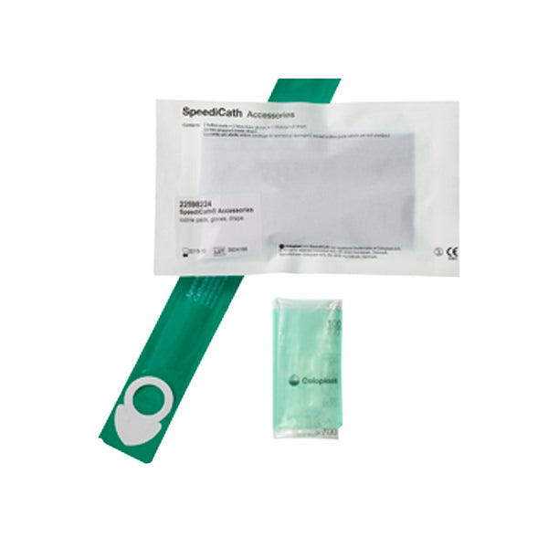 COLOPLAST SPEEDICATH FEMALE INTERMITTENT CATHETER WITH STERILE ACCESSORIES, STRAIGHT, LUBRICATED, STERILE, PVC, 8FR, 6"