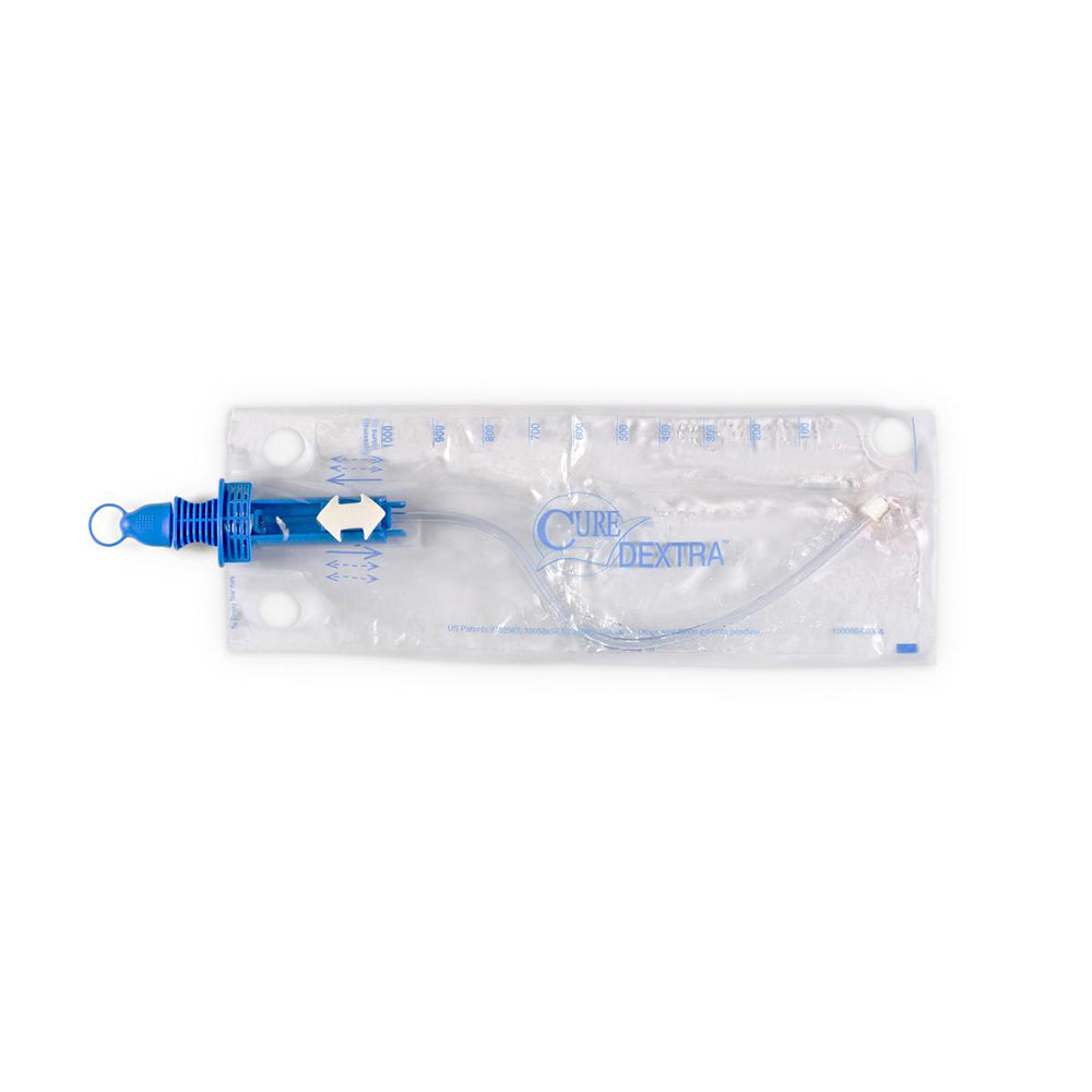 DEXTRA CURE CATHETER CLOSED SYSTEM KIT WITH ONE-HAND DEXTRA ADVANCE, 12 FR, POLISHED EYELETS, PRE-LUBRICATED
