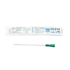 CURE FEMALE STRAIGHT TIP CATHETER 14 FR 6"