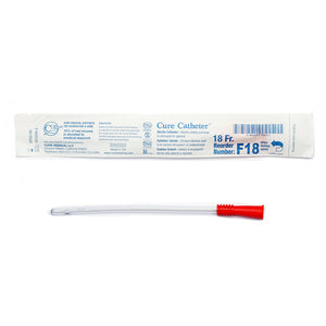 CURE FEMALE STRAIGHT TIP CATHETER 18 FR 6"