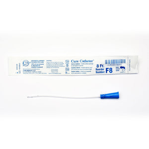CURE FEMALE STRAIGHT TIP CATHETER 8 FR 6"