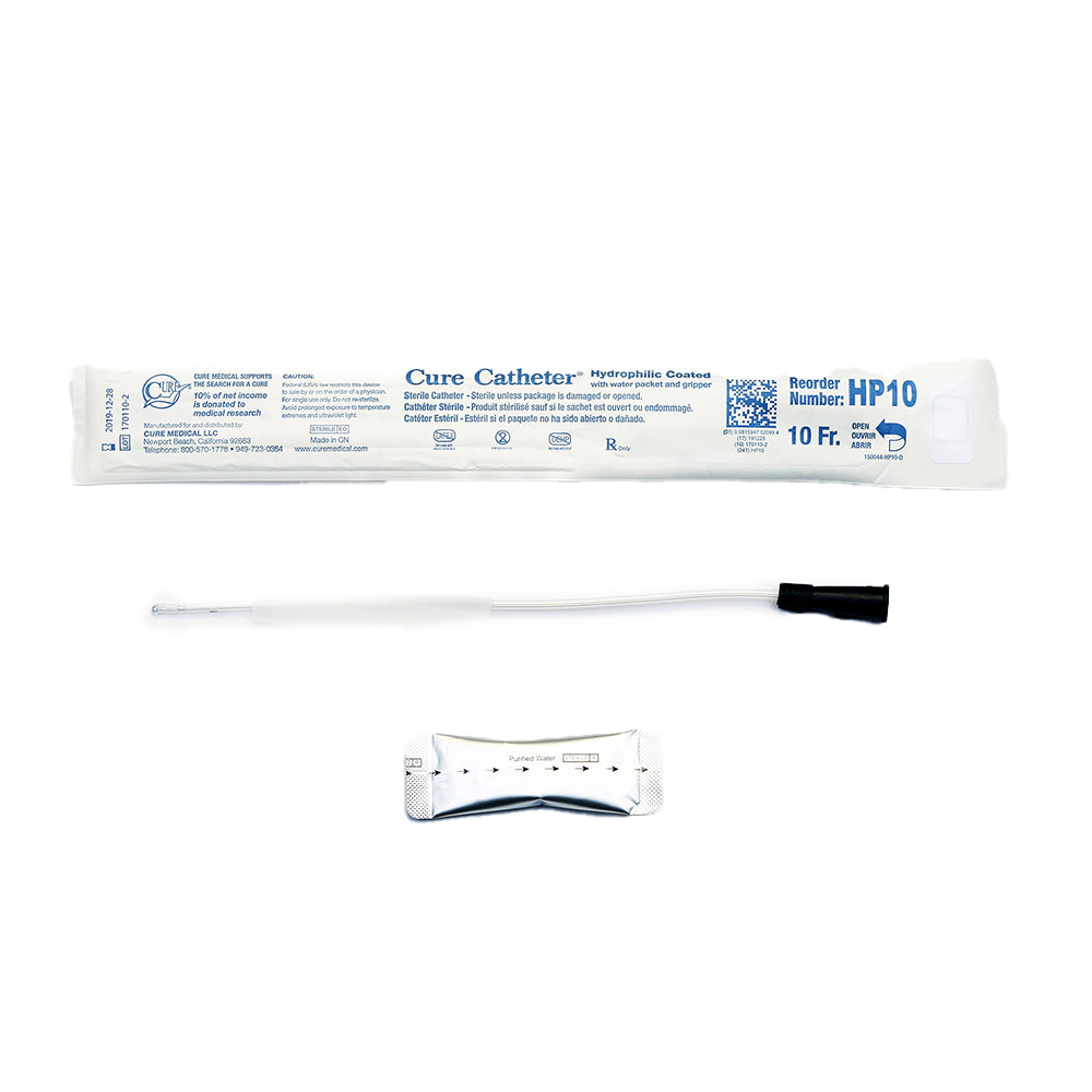 CURE HYDROPHILIC PEDIATRIC STRAIGHT TIP CATHETER 10 FR 10"