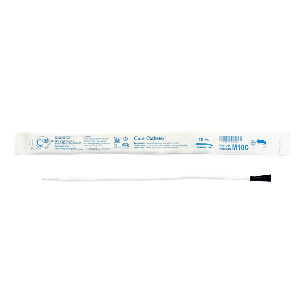 CURE MALE COUDE TIP CATHETER 10 FR  16"