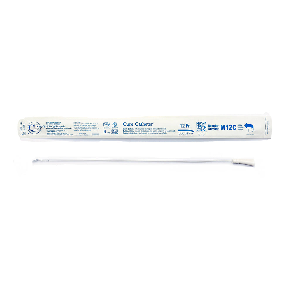 CURE MALE COUDE TIP CATHETER 12 FR  16"