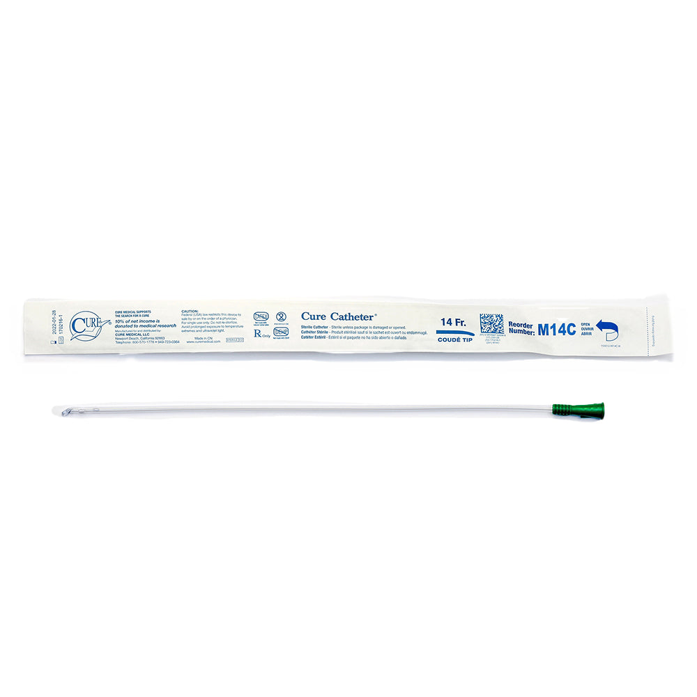 CURE MALE COUDE TIP CATHETER 14 FR  16"