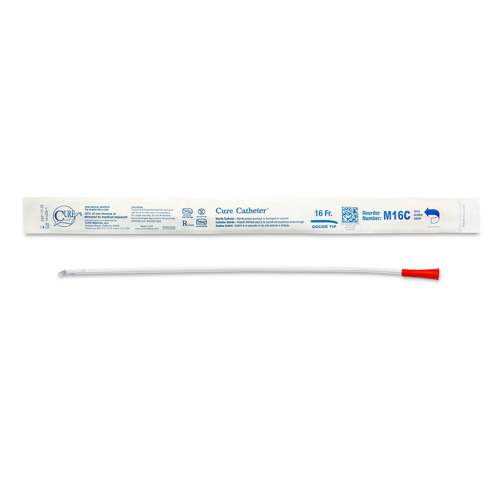 CURE MALE COUDE TIP CATHETER 16 FR 16"