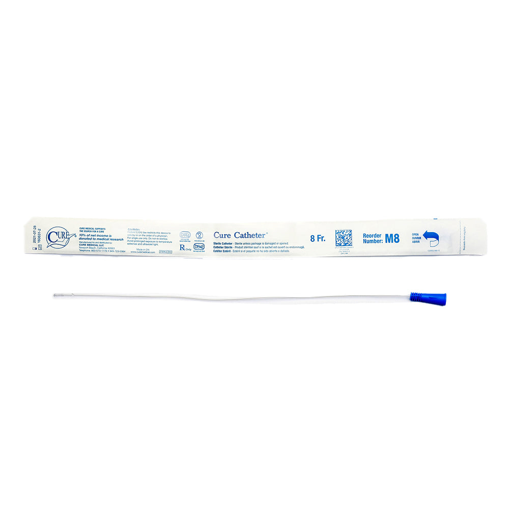 CURE MALE STRAIGHT TIP CATHETER 8 FR 16"