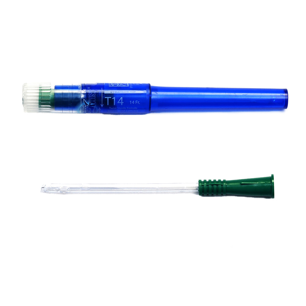 CURE FEMALE STRAIGHT TIP TWIST PRE-LUBRICATED CATHETER 14 FR 6"