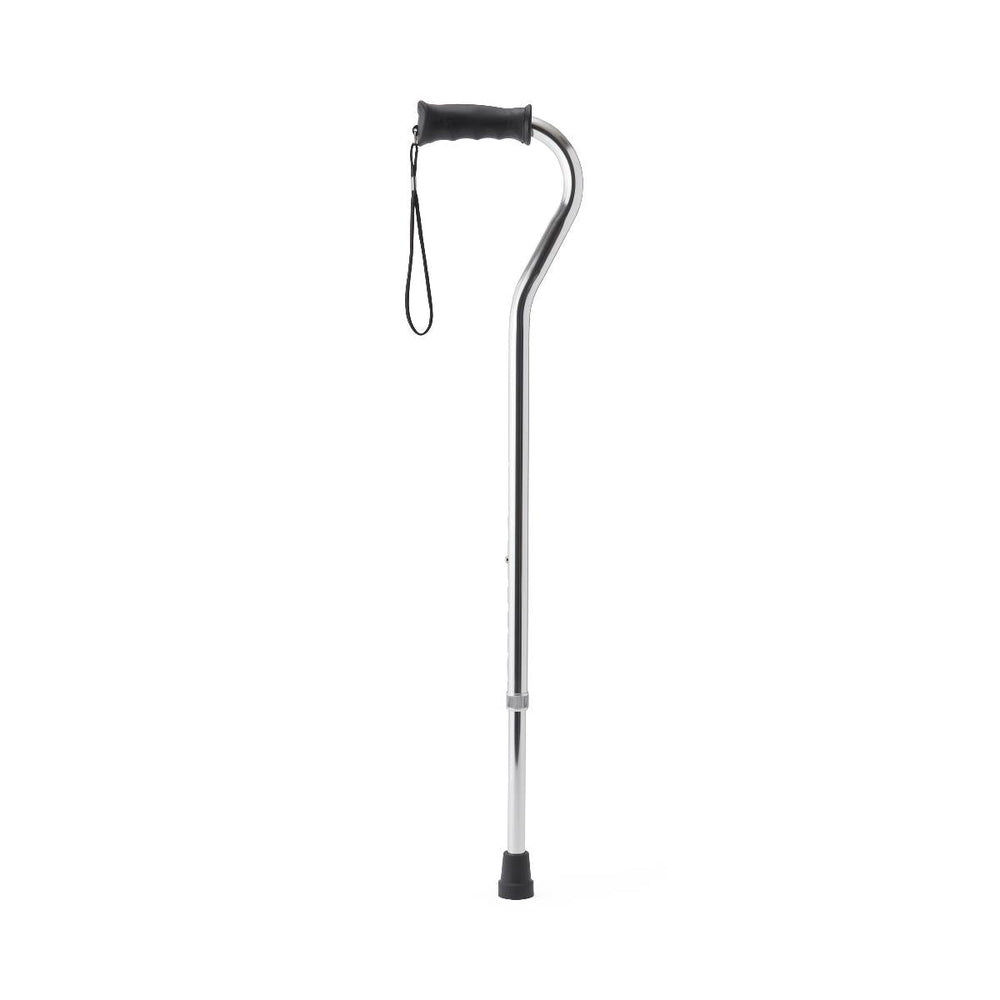 Aluminum Offset Cane with Gel Grip, Chrome