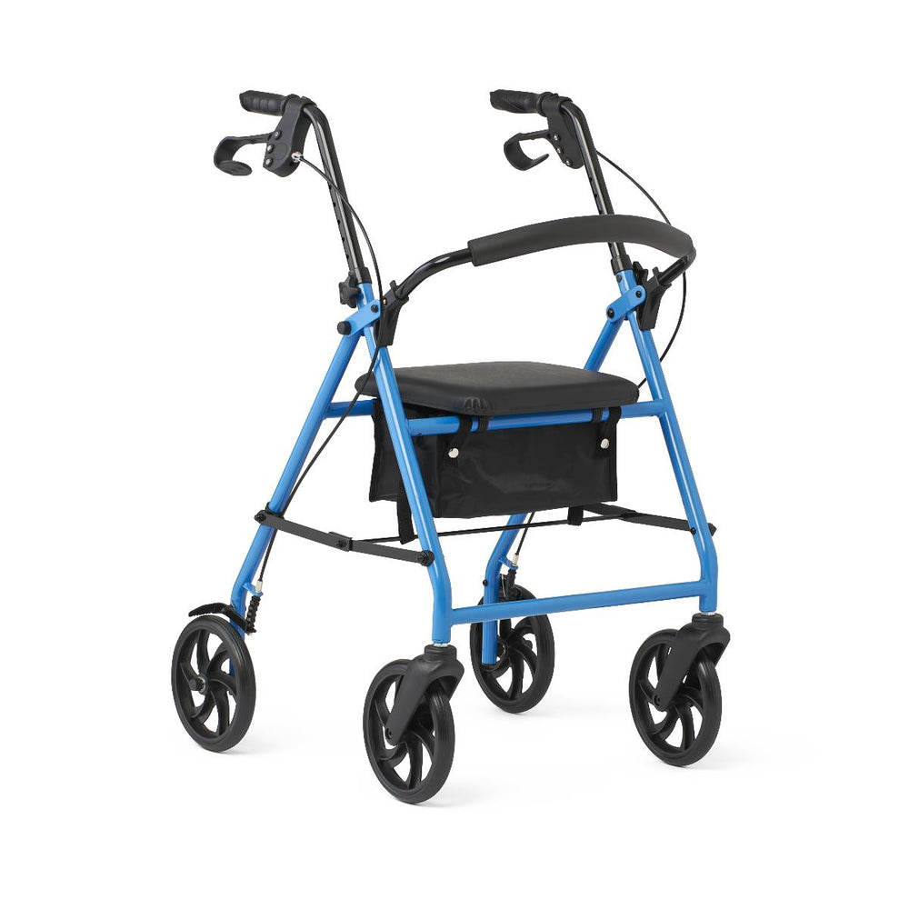 Basic Steel Rollator with 8" Wheels, Light Blue