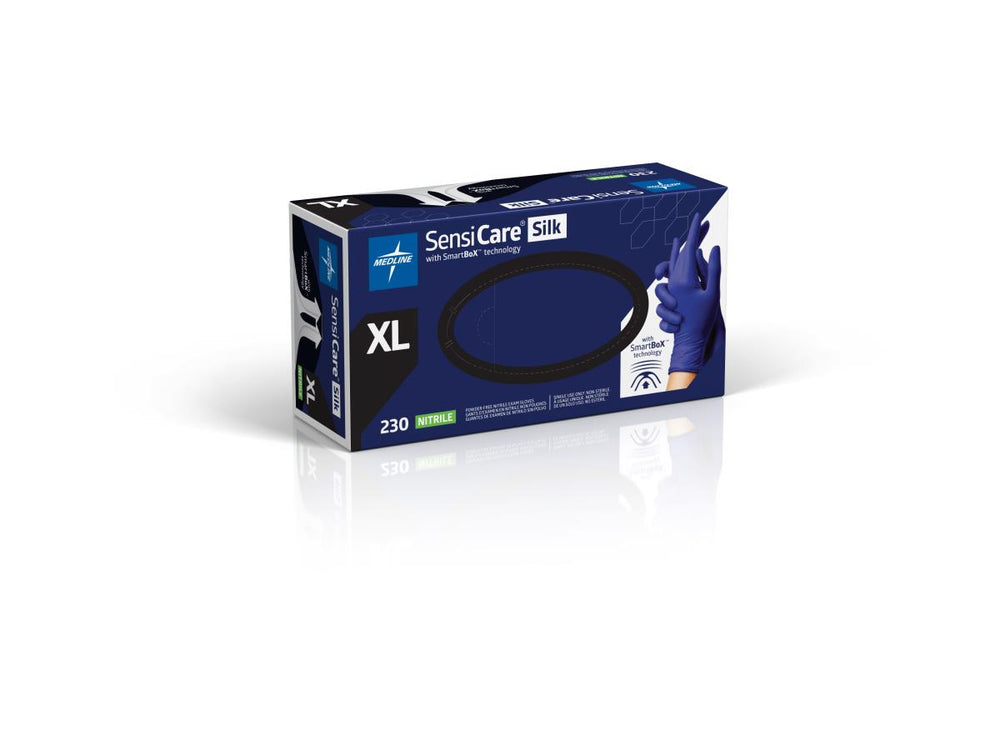 SensiCare Silk Nitrile Exam Gloves with SmartBoX Technology, Size XL