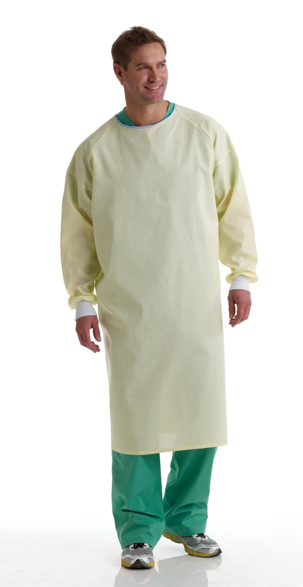 Economy Cloth Unisex Isolation Gowns, Yellow