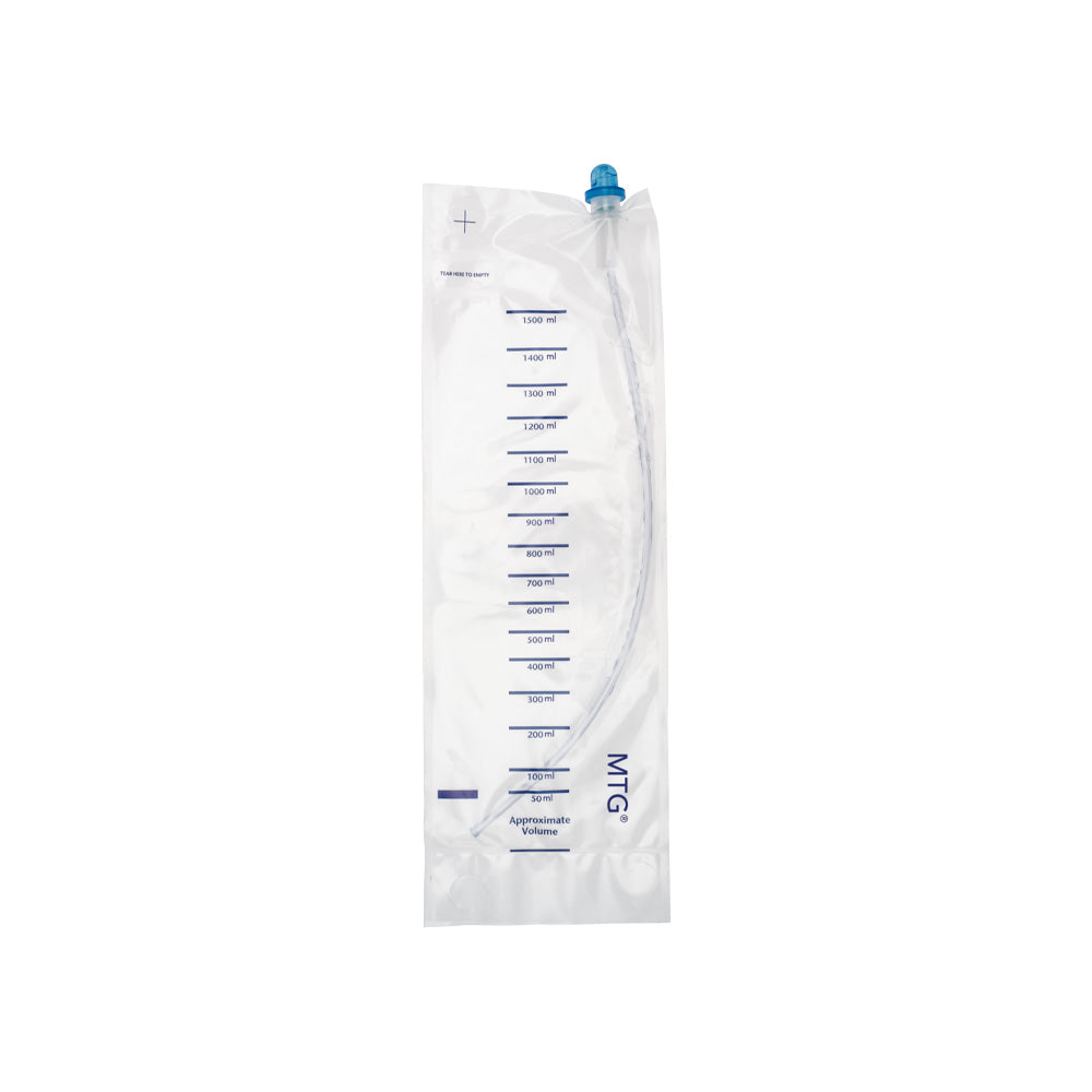 EZ-ADVANCER CLOSED SYSTEM CATHETER, STANDARD-SIZE KIT, 14 FR, 16" LENGTH, 1500 ML COLLECTION BAG, GLOVES, UNDERPAD, GAUZE, BZK SWABSTICKS, COUDE TIP