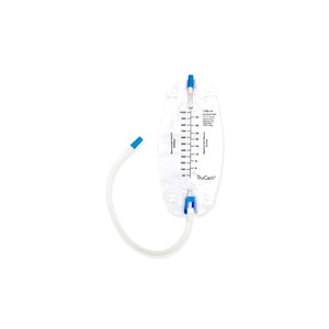 TRUCATH PREMIUM LEG BAG, 1000ML WITH FLIP DRAINAGE VALVE, FLOCKED BACKING, LATEX FREE FABRIC LEG STRAPS AND EXTENSION TUBING