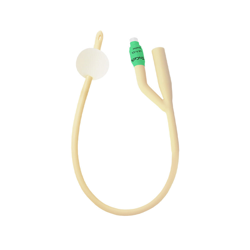 TRUCATH SILICONE-ELASTOMER COATED LATEX FOLEY CATHETER, 2-WAY, 18 FR, 30 ML BALLOON
