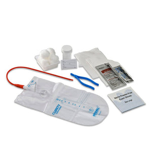 CURITY CLOSED URETHRAL CATHETER TRAY W/ RED RUBBER CATHETER, ACCESSORIES, 14 FR