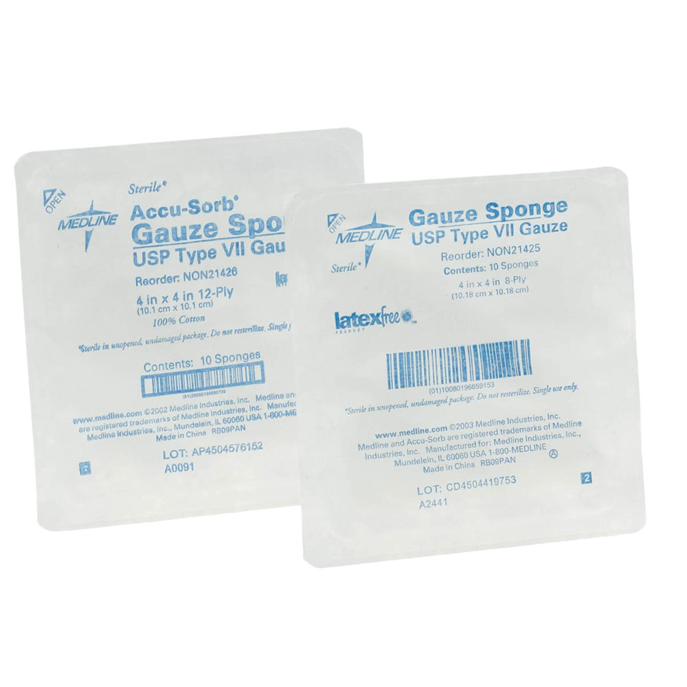 WOVEN STERILE GAUZE SPONGES, 2" X 2", 8-PLY, 50/TRAY