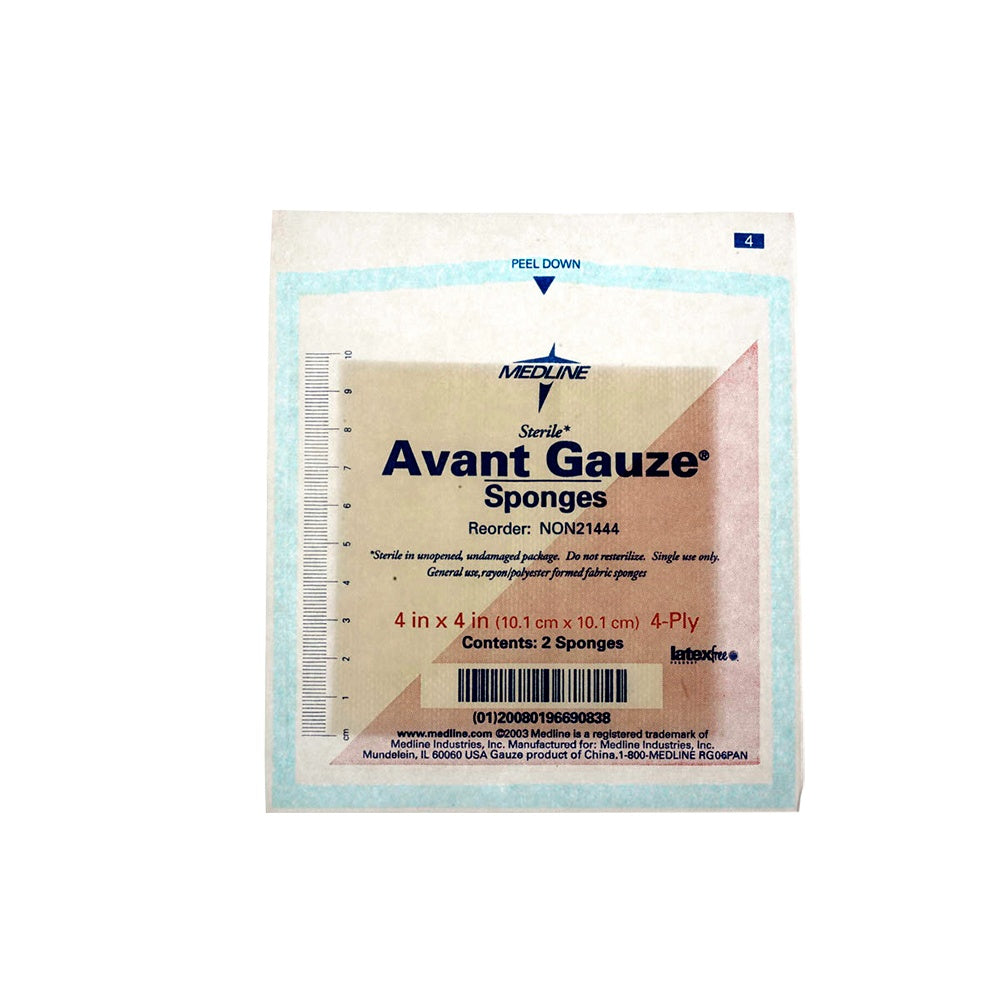 NON-WOVEN STERILE GAUZE SPONGE, 4" X 4", 4 PLY, 50-2'S/BOX