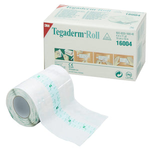 3m tegaderm transparent film roll, 16002, 4 rolls/case