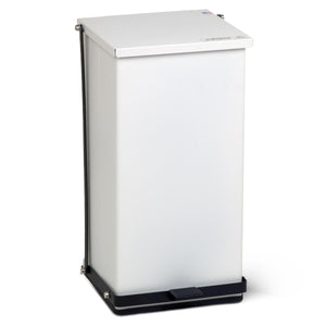 Metal Step-On Trash Cans, Steel with Baked Epoxy Finish, White, 48 qt.