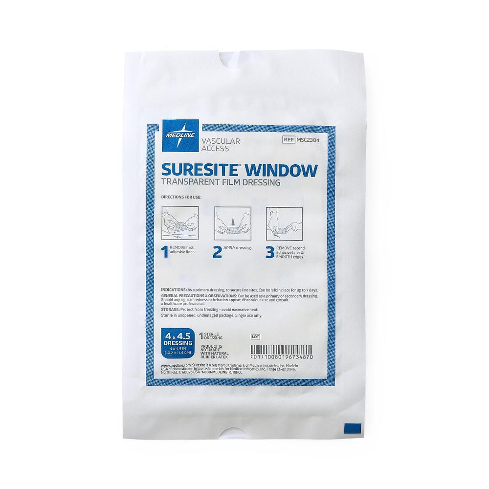 SureSite Window Transparent Film Dressings, 4" x 4.5"