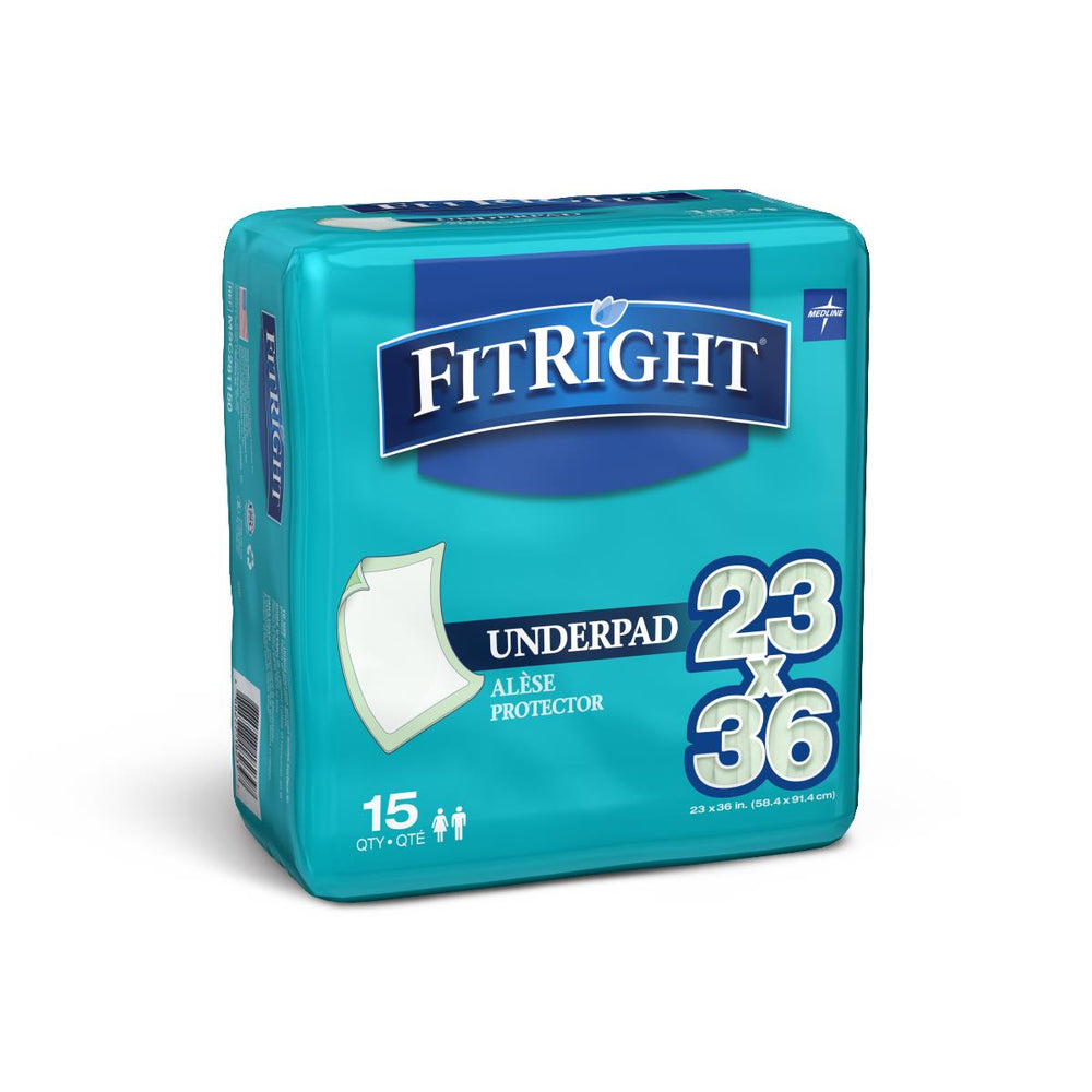 FitRight Fluff Underpads, Moderate Absorbency, 23" x 36"
