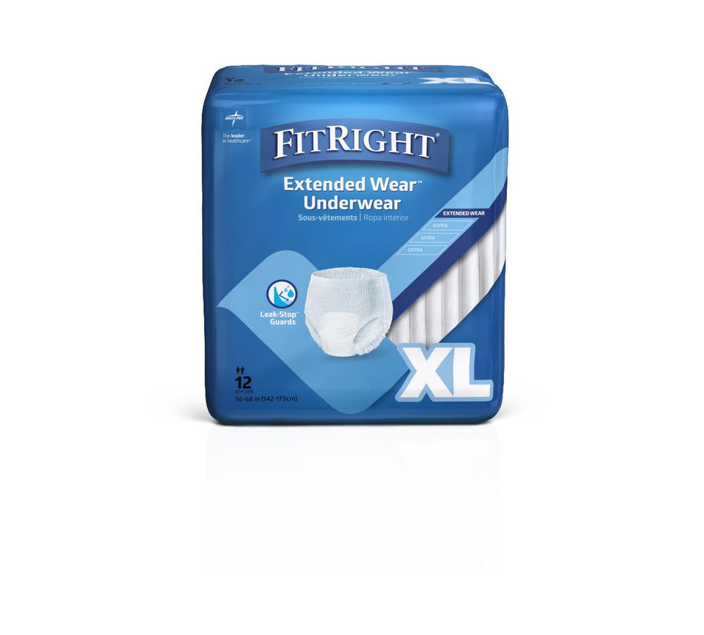 Extended Wear Adult Underwear, Size XL (56" to 68" Waist)