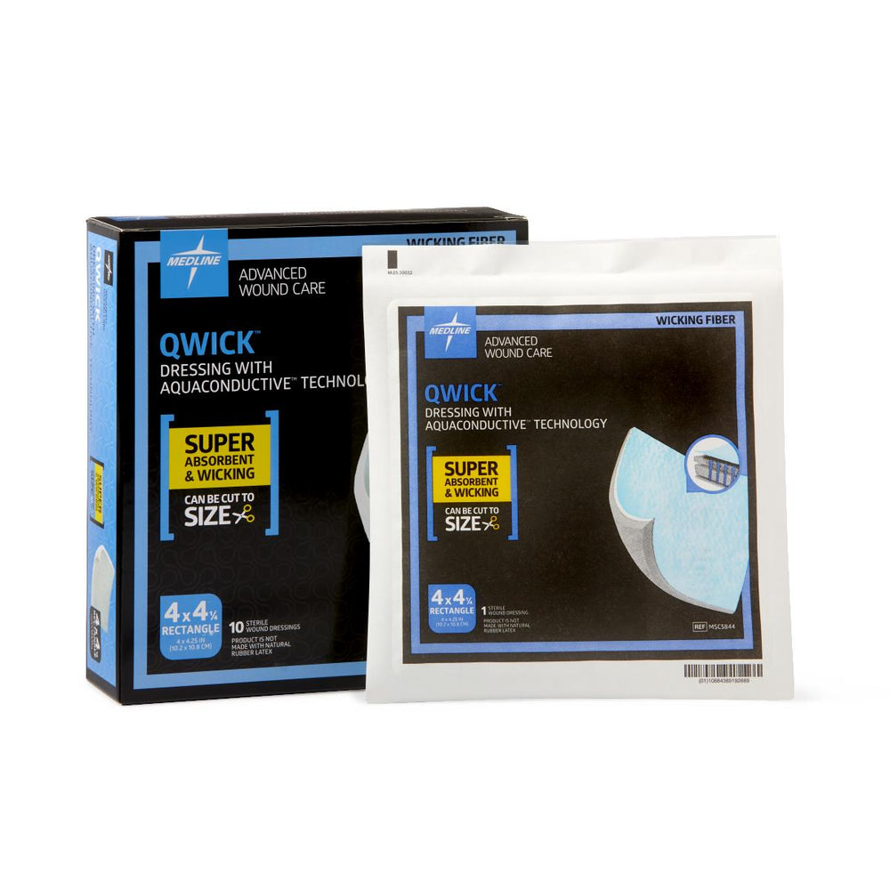 Qwick Nonadhesive Dressing with Aquaconductive Technology, 4.25" x 4"