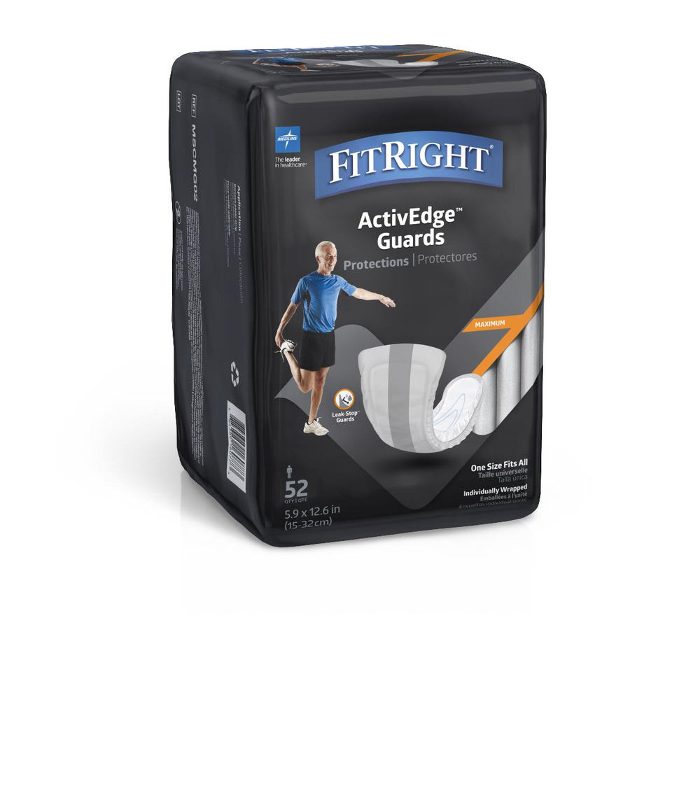 FitRight Active Guards for Men Incontinence Liners, 5.5" x 12"