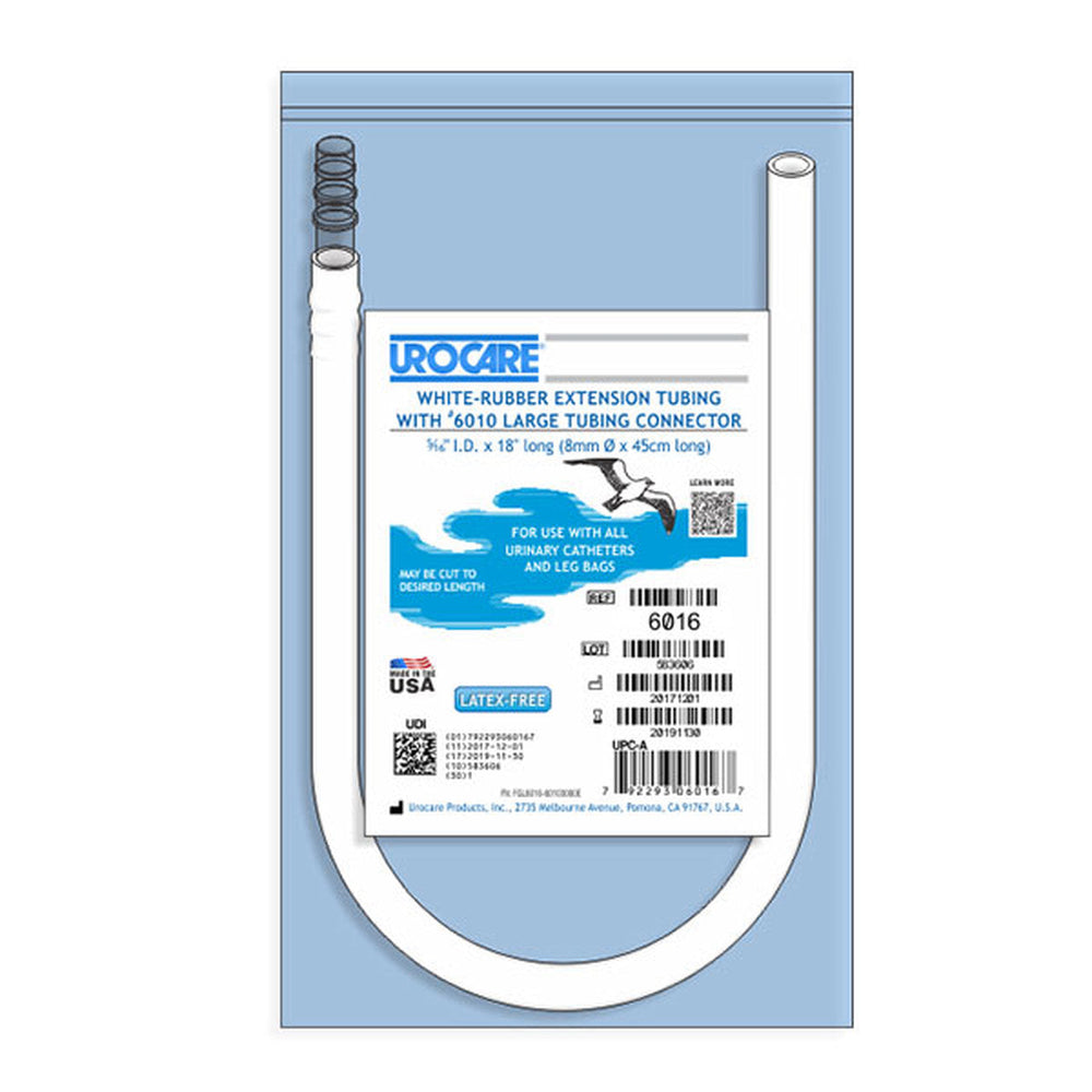 TUBE WHITE-RUBBER WITH CONNECTOR & THUMB CLAMP 18" (45CM) NDC # 92293-0060-18