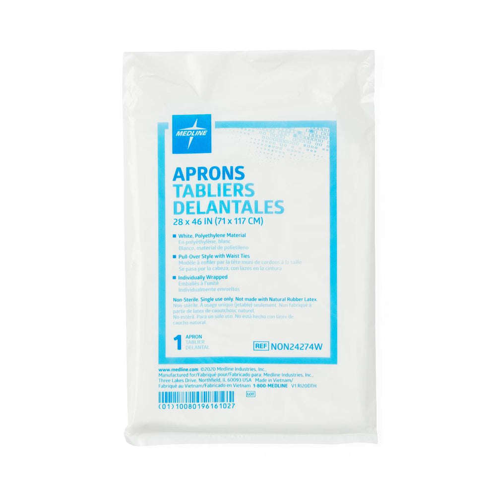 Disposable Polyethylene Apron, Midweight, 28" x 46"