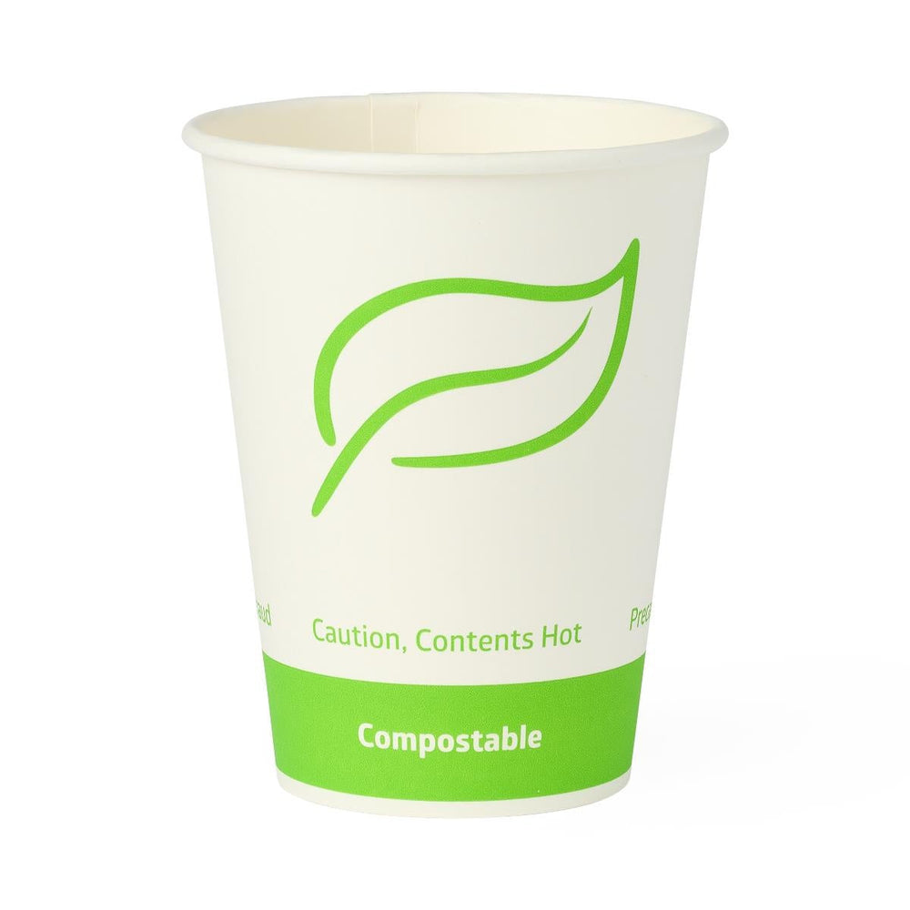 Compostable Paper Hot Beverage Cups, 8 oz.